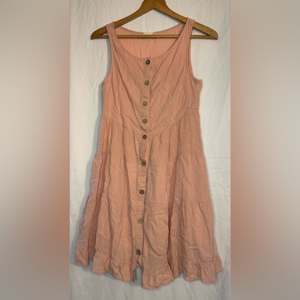 Altar’t State Women’s Sleeveless Button Down Peach Color Summer Dress Size XS